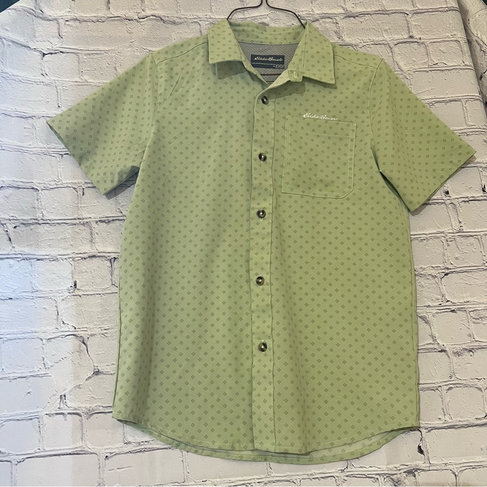 Eddie Bauer Boys Green Short Sleeve Shirt